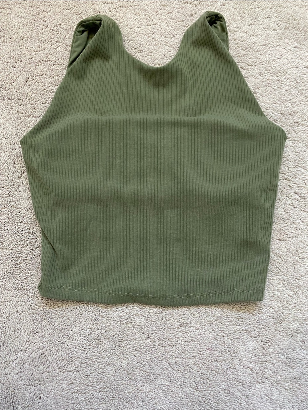 Bylt Olive Green Ribbed High Neck Sports Bra Small